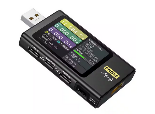 FNB58 4-28 Volts USB Tester LCD USB A&C Voltage Current Power Tester Multimeter without Bluetooth - 91010608827