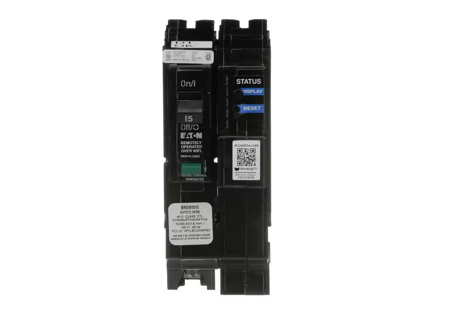 Smart Circuit Breaker 1-Pole 15 Amp 120-Volt 10 kA Interrupt Rating - 91008306592