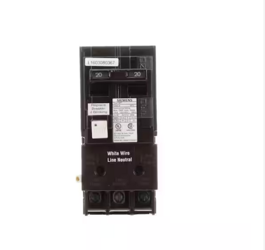 20 Amp Double Pole Type QPF2 GFCI Circuit Breaker - 9992623