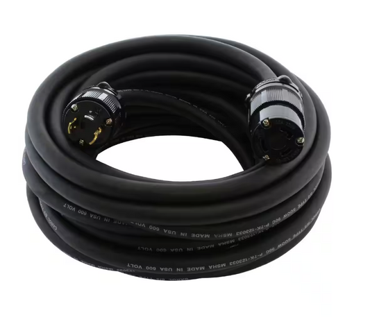 25 ft. Soow 8-Gauge Nema L5-30 125-Volt 30 Amp Super-Duty Outdoor Rubber Extension Cord - 91008744042