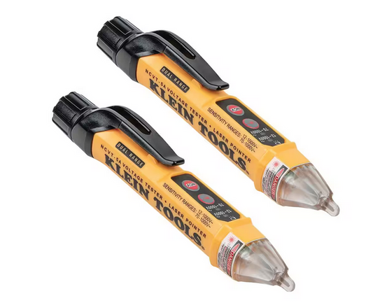 Non-Contact Voltage Tester Pen, Dual Range, with Laser Pointer (2-Pack)