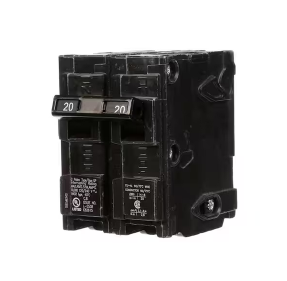 20 Amp Double-Pole Type QP Circuit Breaker - 9992598