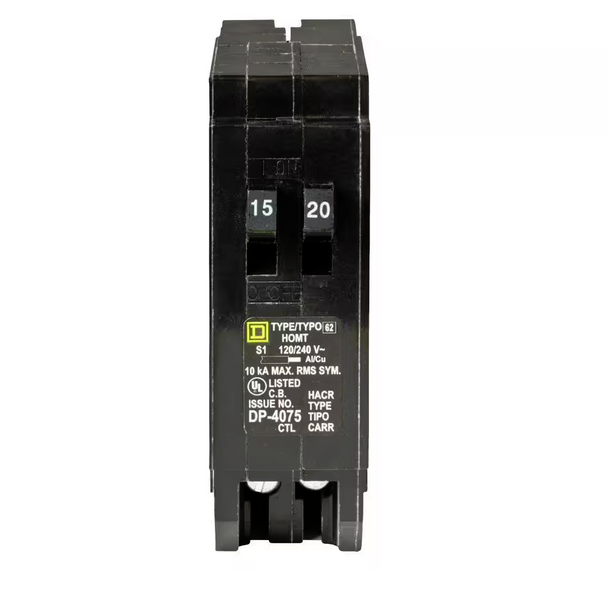 Homeline 15 Amp 20 Amp Single-Pole Tandem Circuit Breaker - 9692146