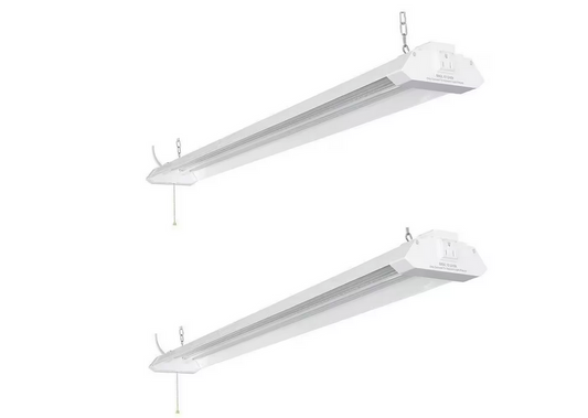 4 ft. 50-Watt Equivalent 5000 Lumens Linkable Integrated LED White Shop Light 5000K (2-Pack) - 91005313813