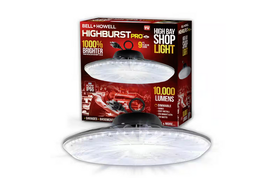 Highburst 1 ft. 100-Watt Integrated LED Black 10,000 Lumen Dimmable High Bay Shop Light - 91011534749