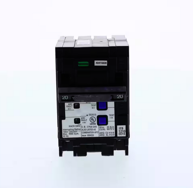 20 Amp 2-Pole Combination Type AFCI Plug-On Neutral Circuit breaker - 91005138443