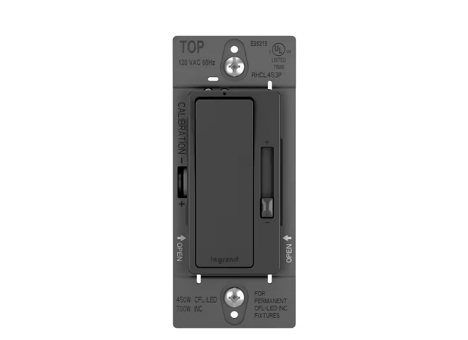 radiant 450-Watt Single Pole/3-Way LED/CFL/Incandescent Decorator Rocker Dimmer, Graphite - 91005370672