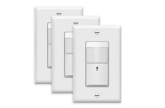 4A Single Pole Motion Sensor Switch, No Neutral Required, White (3-Pack) - 91009519628