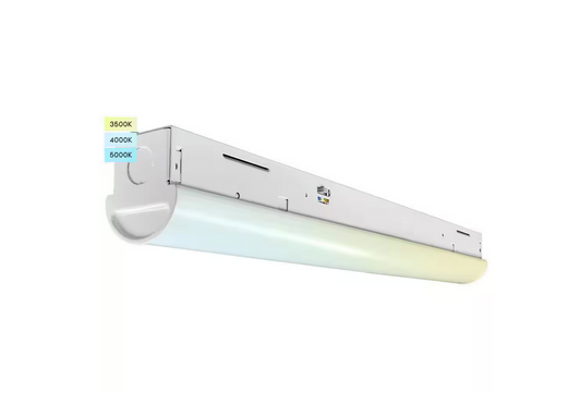 2 ft. 20-Watt 2600 Lumens LED White Slim Shop Light 3 Color Selectable 3500K-5000K Dimmable Damp Rated UL Listed - 91008139555