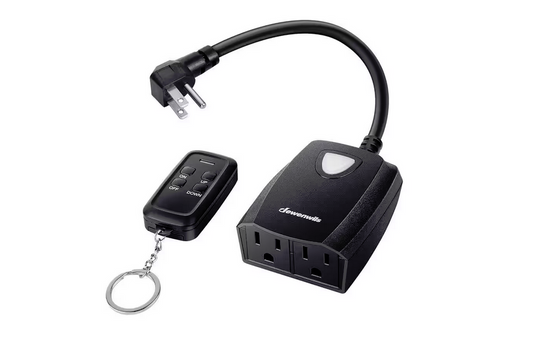 Black Outdoor Remote Control Lamp Dimmer Switch for LED/Tungsten Bulbs, No Wiring Required, 1-Pack - 91011171165