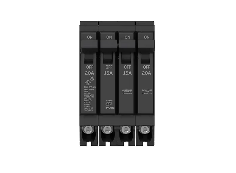 Q-Line 2-20 Amp Single-Pole 1-15 Amp Double-Pole Quad 120/240-Volts Circuit Breaker - 91010913181