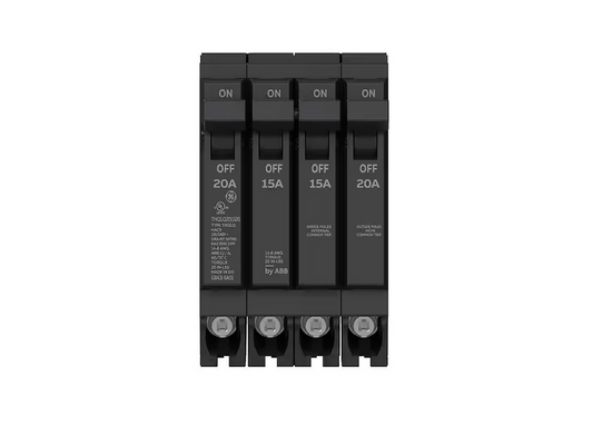 Q-Line 2-20 Amp Single-Pole 1-15 Amp Double-Pole Quad 120/240-Volts Circuit Breaker - 91010913181