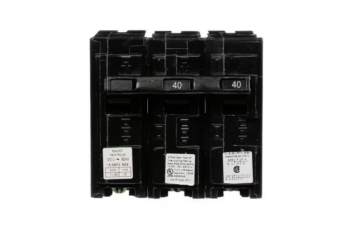 40 Amp Double-Pole Type QP Circuit Breaker with 120-Volt Shunt Trip