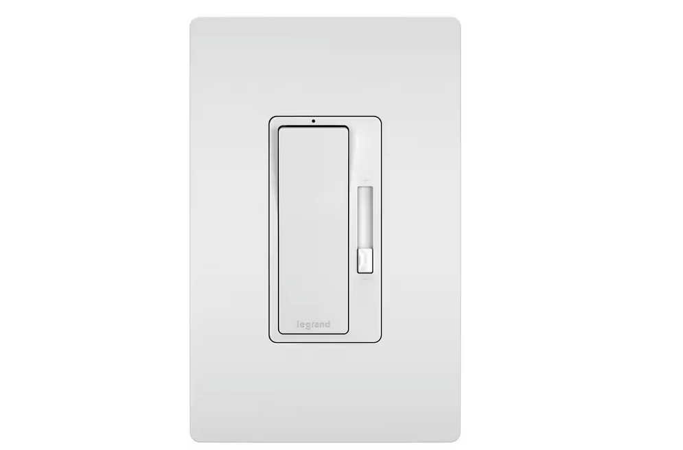 radiant 450-Watt Single Pole/3-Way LED/CFL/Incandescent Decorator Rocker Dimmer with Wall Plate, White - 91006748472