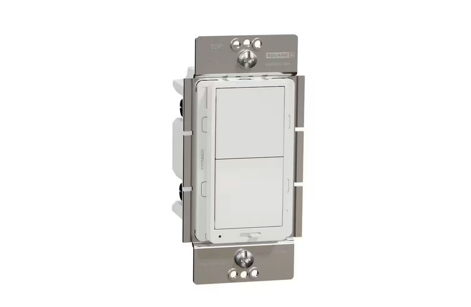 X Series 15-Amp 600-Watt Single-Pole/3-Way Rocker Dimmer Light Switch Back Wire Clamps Matte White - 91007717925