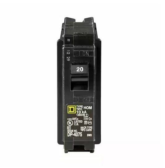 Homeline 20 Amp Single-Pole Circuit Breaker (8-Pack) - 91003186572