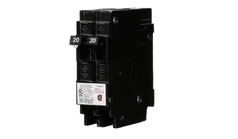 20 Amp Tandem Single Pole Type QT Circuit Breaker - 9992584