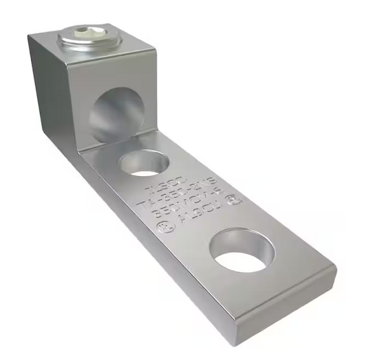 Aluminum Mechanical Lug Connector, Conductor Range 350-6, 1 Port, 2 Holes, 1/2 in. Bolt Size - 91006426893