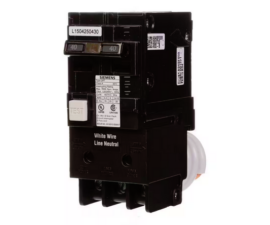 40 Amp Double Pole Type QPF GFCI Circuit Breaker - 9992626