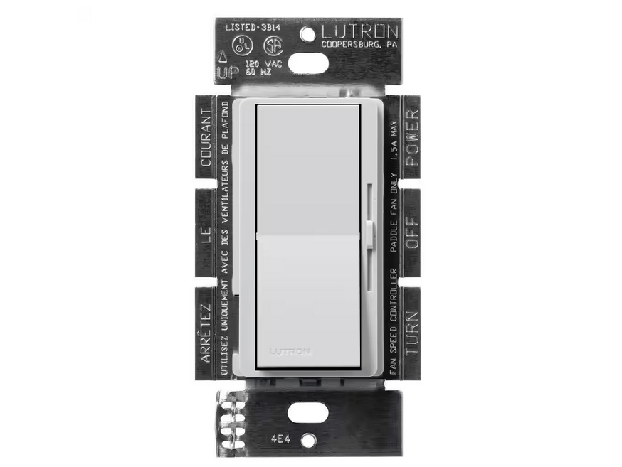 Diva 3-Speed Fan Control, Single-Pole/3-Way, 1.5 Amp, Mist (DVSCFSQ-F-MI) - 91009501781