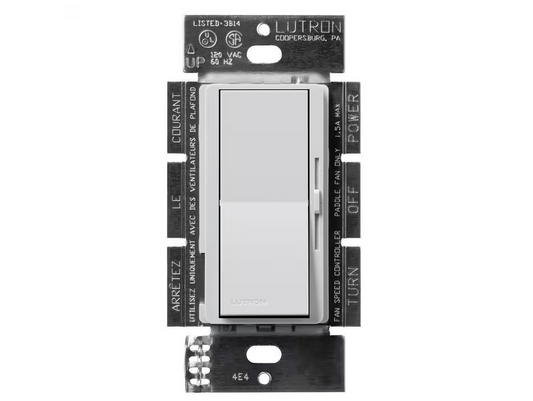 Diva 3-Speed Fan Control, Single-Pole/3-Way, 1.5 Amp, Mist (DVSCFSQ-F-MI) - 91009501781