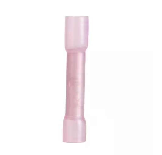 22-16 AWG Heat Shrink Butt Splice, Red (Case of 10)