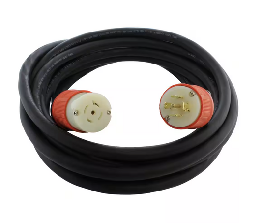 100 ft. SOOW 12/5 NEMA L21-20 20 Amp 3-Phase 120/208V Industrial Rubber Extension Cord - 91008300962