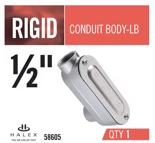 1/2 in. Rigid Standard Fitting Type-LB Threaded Aluminum Conduit Body - 9599786