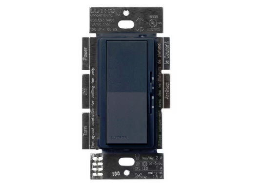 Diva 3-Speed Fan Control and Light Switch, Single-Pole/3-Way, 1.5A Fan/1A LED, Deep Sea (DVSCFSQ-LF-DE) - 91009501784