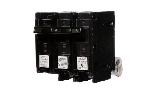 80 Amp Double-Pole Type QP Circuit Breaker with 120-Volt Shunt Trip