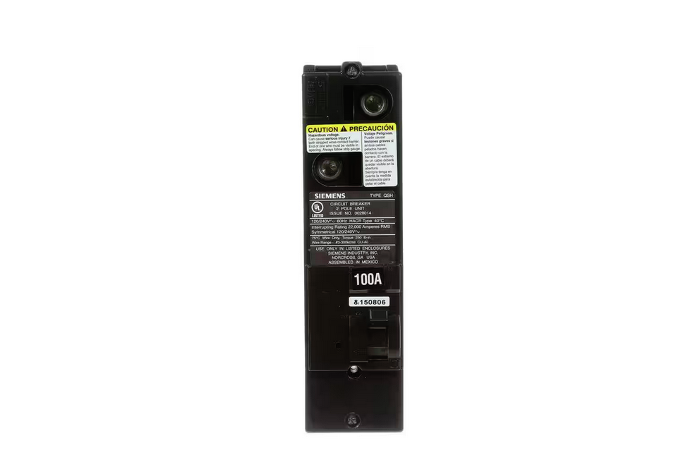 100 Amp Double-Pole 22kA Type QS Multi-Family Main Breaker