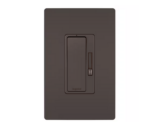 radiant 450-Watt Single Pole/3-Way LED/CFL/Incandescent Decorator Rocker Dimmer with Wall Plate, Dark Bronze - 91006748474