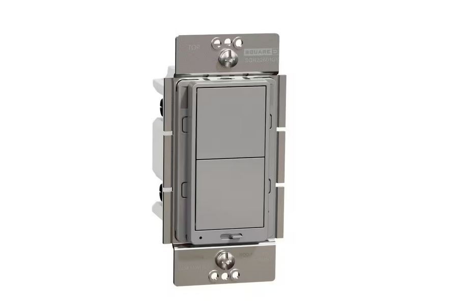 X Series 15 Amp 600-Watt Single-Pole/3-Way Rocker Dimmer Light Switch Back Wire Clamps Matte Gray - 91007764106