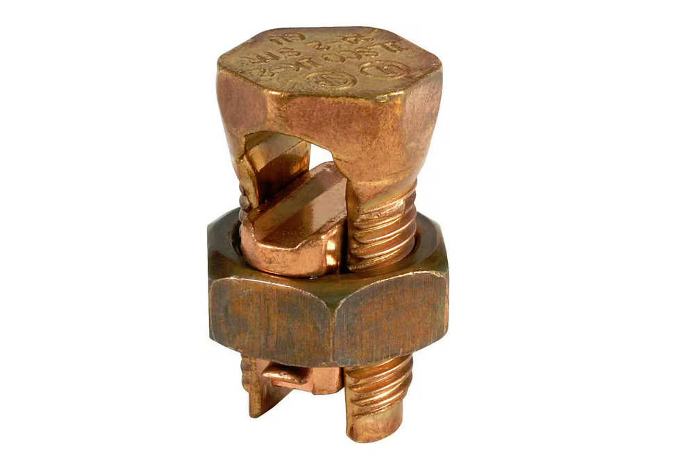 Copper Split Bolt Connector, Conductor Range for Equal Main and Tap 1/0-4 Sol (2-Pack) - 91006426869