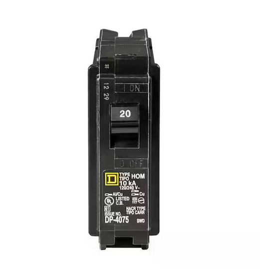 Homeline 20 Amp Single-Pole Circuit Breaker (12-pack) - 91005370685