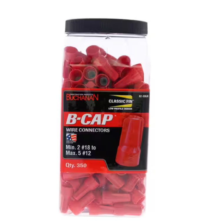 B-CAP Red Wire Connectors (Jar of 350) - 91002804103