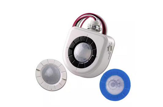 480-Volt Passive Infrared Fixture Mount High Bay Occupancy Sensor with 2 Interchangeable Lenses and Aisle Mask, White