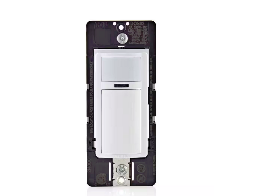 Decora In-Wall Motion Sensor Light Switch, Motion Activated, Auto-On/Auto-Off, 2-Amp, Single Pole, White - 91006147637