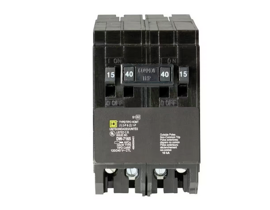 Homeline (2) 15 Amp Single-Pole (1) 40 Amp 2-Pole Quad Tandem Circuit Breaker - 91001240697