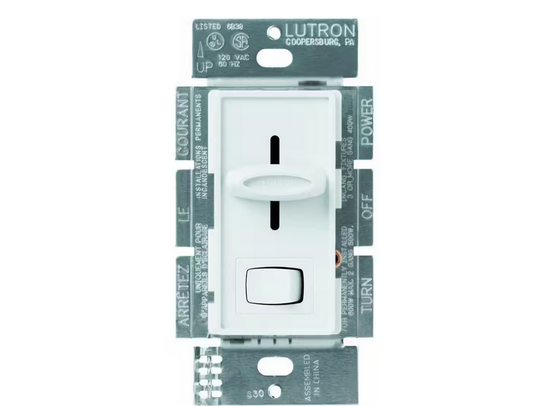 Skylark Dimmer Switch for Magnetic Low-Voltage, 450-Watt/600 VA, Single-Pole or 3-Way, White (SLV-603P-WH)