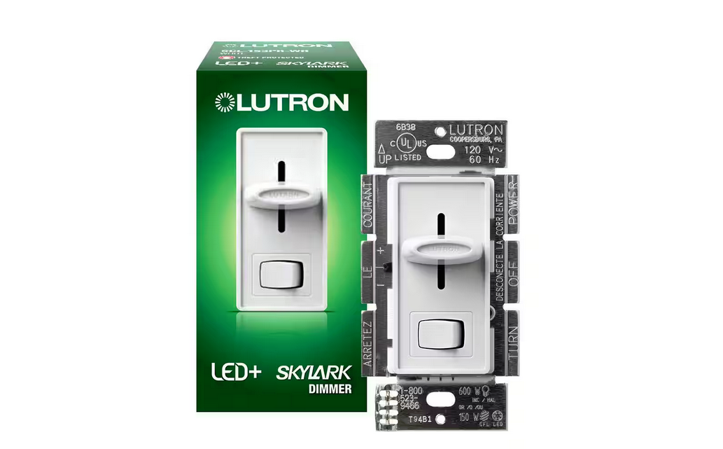 Skylark LED+ Dimmer Switch for Dimmable LED and Incandescent Bulbs, 150W LED/Single-Pole or 3-Way, White (SCL-153PR-WH) - 9425107