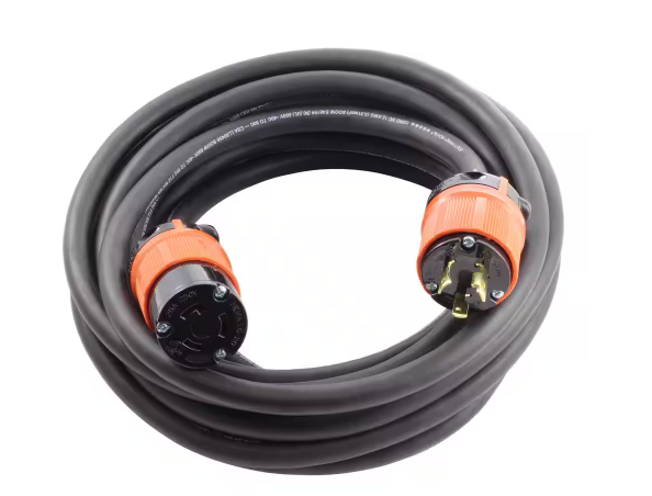 50 ft.SOOW 12/3 NEMA L6-20 20A 250-Volt Indoor/Outdoor Black Rubber Extension Cord - 91011399802