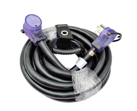 25 ft. STW 6/3+8/1 4-Wire Heavy-Duty RV/EV/Generator 50 Amp 125-Volt/250-Volt 14-50 Extension Cord NEMA 14-50P to 14-50R - 91006554586
