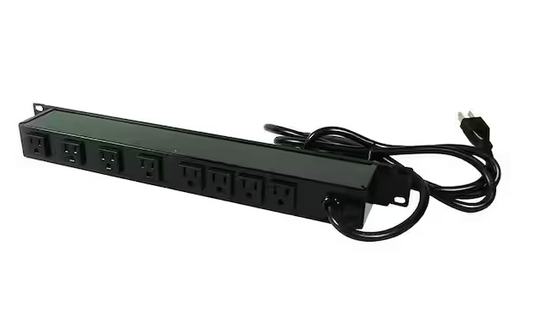 Wiremold 8-Outlet 15 Amp Rackmount Power Strip, 15 ft. Cord - 91000541564