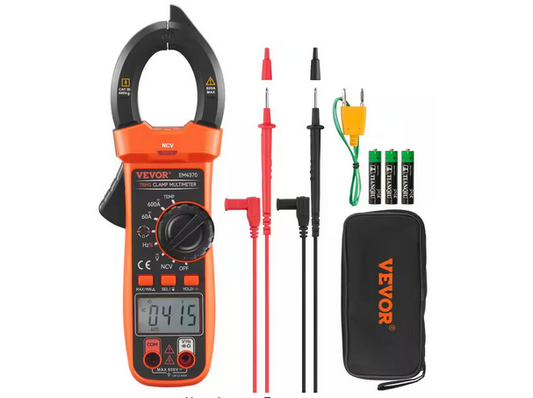 600 Amp Digital Clamp Meter DC/AC Multimeter True RMS Auto Ranging 6000 Max Reading NCV Measurement LED Backlight - 91010024671