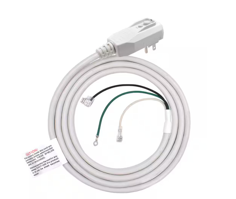 7.5 ft. 120V 13Amp 1560W LCDI Power Cord Plug for Air Conditioner,Leakage Current Detection Interrupter Replacement,Gray - 91006230189