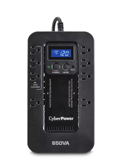 650VA 120-Volt 8-Outlet UPS Battery Backup
