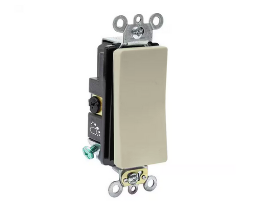 Decora Plus 20 Amp 120/277-Volt Antimicrobial Treated 3-Way Rocker Switch, Ivory