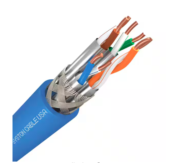 50 ft. Blue 22 AWG Solid Copper Cat8 SySPEED Premium Plus S/FTP Bulk Ethernet Cable (4-Pair) - 91009746621