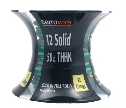 50 ft. 12 Gauge Green Solid Copper THHN Wire - 9713717